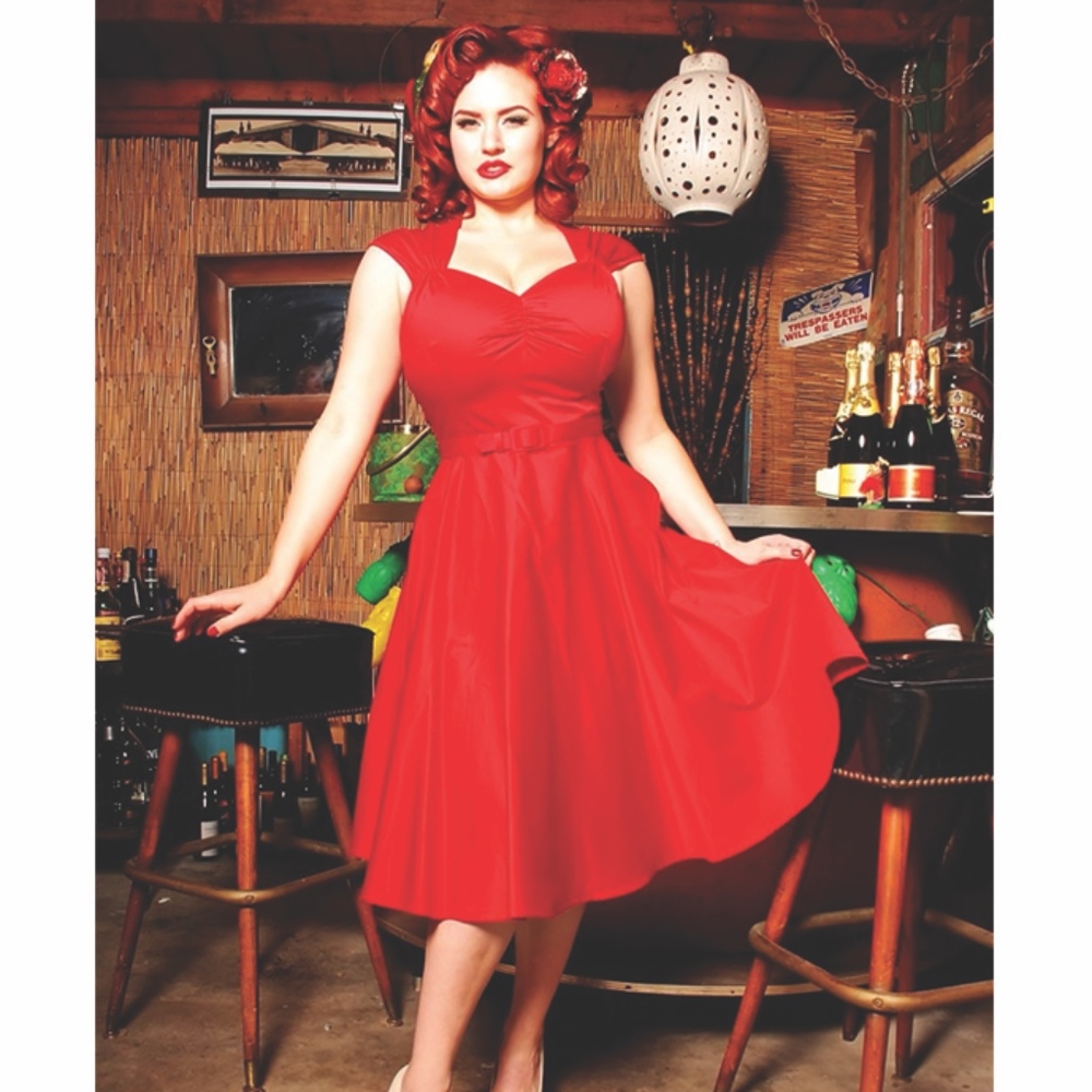 Pin up Couture Red Rockabilly Dress NEW w/ tags